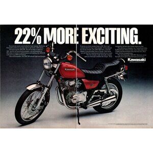 1981 Kawasaki 305CSR Motorcycle Sport Bike 2 Page Vintage Print Ad Wall Art